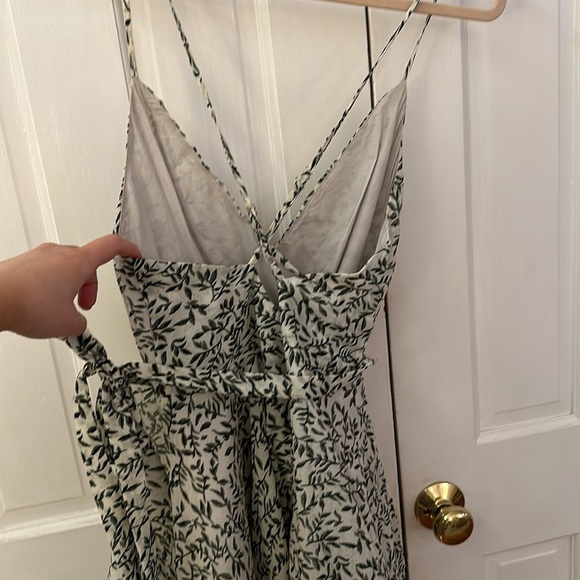 BEACHWOOD WRAP SKIRT CAMI STRAP ROMPER WHITE/GREEN - Picture 6 of 8